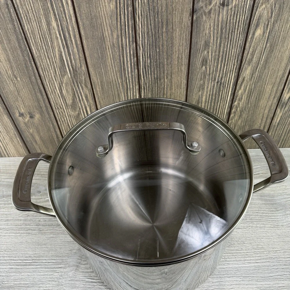 Cuisinart 73166-24 8 Qt Stainless Steel Stockpot Glass Lid Induction Ready